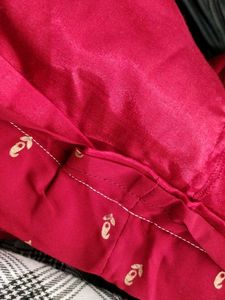 Indya Red Kurti With Attached Dupatta