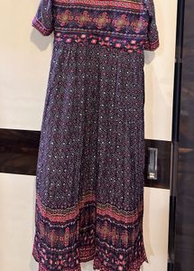 Purple Printed Maxi Dress