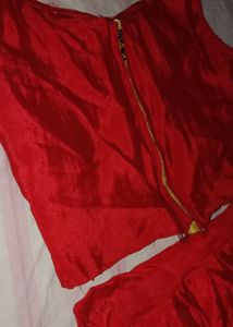 Deep Red Beautiful 😍 embroidery Lahnga Choli