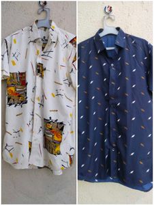 Vintage Print Button Down Shirts (2)