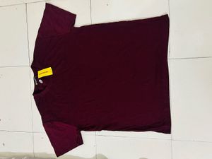 Burgundy V-Neck T-Shirt