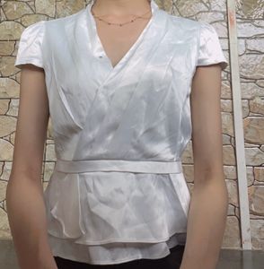 White Back Less Crop Top