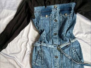 Denim Hoodie Dress