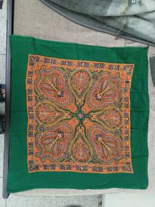 Green Paisley Print Scarf