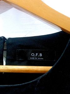 Elegant Black Korean Dress with Bell Sleeves