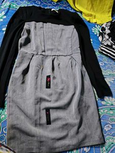 Chic Grey &amp; Black Dress