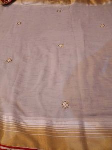 Cotton Work Saree With Stitched Blouse