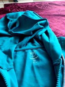 Teamspirit Zipper Sleeveless Hoodie Girls Teal Blu