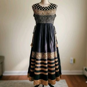 Black malmal silk Mastani dress