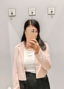 Baby Pink Cropped Blazer