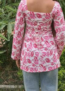 Pink Floral Print Top