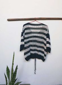 Black And White Crochet Top