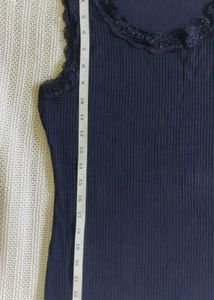 Navy Lace Trim Tank
