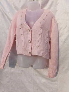 Shein Pearl Detail Cropped Cardigan 💕