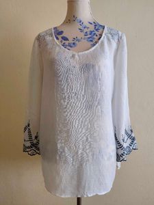 White Embroidered Blouse