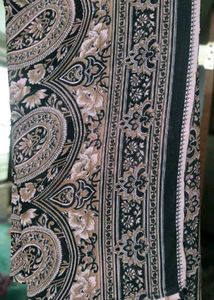 Black Floral Printed Soft Saree.