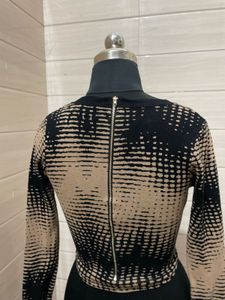 Corset  Sweater Jumpsuit - Taupe/combo