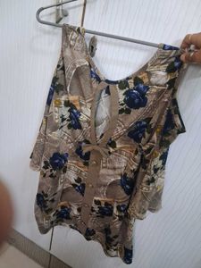 Floral Print Off Shoulder Top