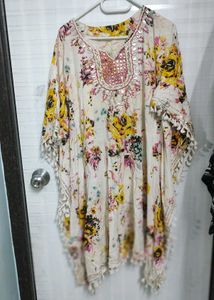 Floral Print Embellished Kaftan