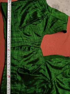 GentlyUsed CottonSilk Saree-RustBlackGreenStripes