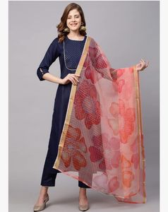 Elegant Navy Blue Kurta Set 5XL plus size