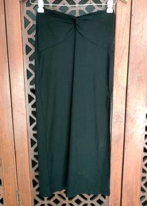 Gathered Midi Slit Skirt