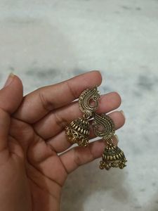 Fubs Gold Tone Jhumka Earrings