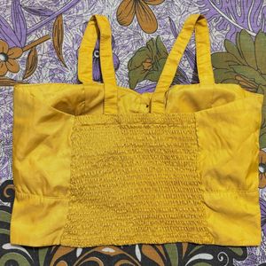 Light Mustard Yellow Crop Top