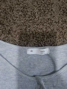 Grey Button-Down Top