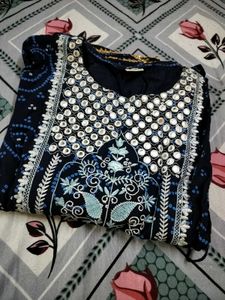 Rayon Embroidered Long Kurti
