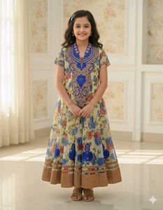 Floral Ethnic blue gown