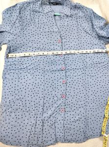 Xxl Blue Polka Dot Shirt Tunic