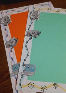 Cute Computer Border Stationary