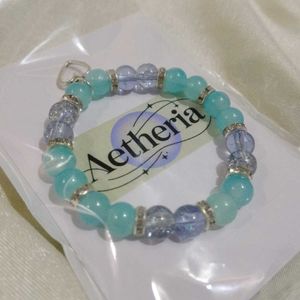Pinterest Blue Heart Beaded Necklace