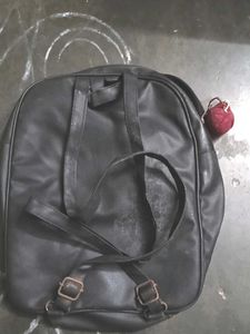 Black Floral Accent Backpack
