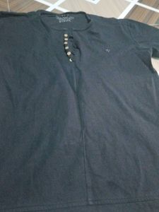 Stride Black Button-Up Tee