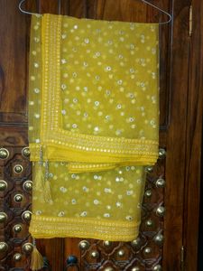 Silk lPastel Yellow Real Mirror 3 Piece Naira-Cu
