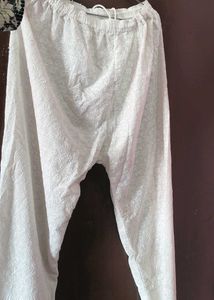 White Embroidered Palazzos