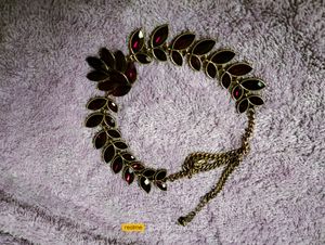 Glass Stone Necklace Red