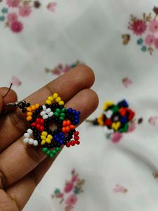Handmade Beaded Flower Earrings