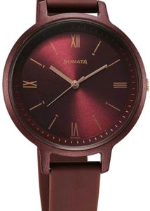 ❤️ Sonata women&#39;s Maroon Dial Watch ⌚✨