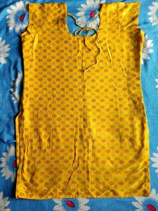 Polka Dotted Yellow Kurti