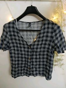 Plaid Button-Up Top