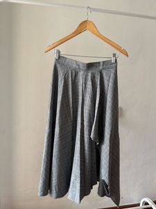 Asymmetrical Fold Pleat MIDI Skirt