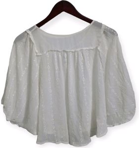 Etam White Flutter Sleeve Blouse