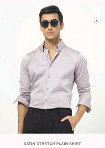 New MENS Rare Rabbit Satin Stretch Plain Shirt