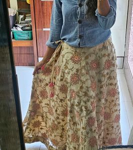 Embroidered Midi Skirt
