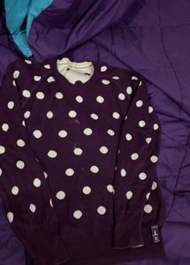 Polka Dot Knit Sweater reversible