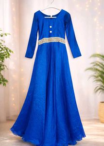 Arabic Gown Elegant Blue Ethnic Dress