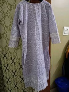 Lavender Embroidered Kurta
